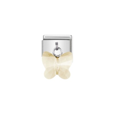 Charms Nomination Italy Composable Classic en acier et zircon, Papillon