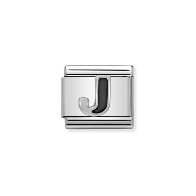 Charms Nomination Italy Composable en acier et argent, émail, J