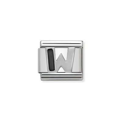 Charms Nomination Italy Composable en acier et argent, émail, W