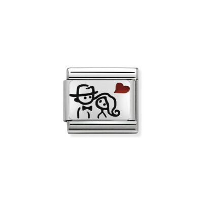 Charms Nomination Italy Composable en acier et argent, Couple