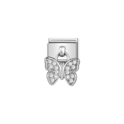 Charms Nomination Italy Composable Charms en acier et argent, Papillon