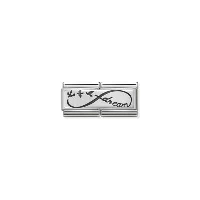 Charms Nomination Italy Composable Double en acier et argent, Infini Dream
