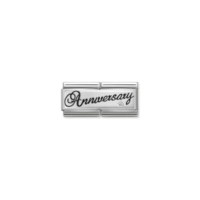 Charms Nomination Italy Composable Double en acier et argent, Anniversaire