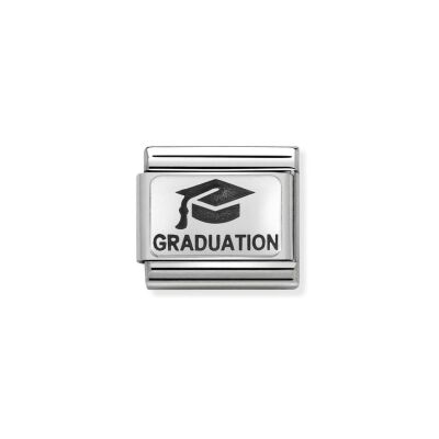 Charms Nomination Italy Composable en acier, argent et oxydes de zirconium, Graduation
