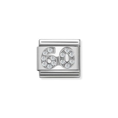 Charms Nomination Italy Composable Classic en acier, argent et zircon, 60