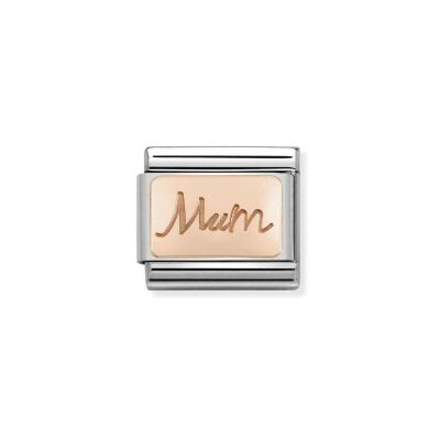 Charms Nomination Italy Composable Classic en acier et or rose, Mum