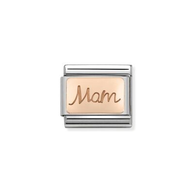 Charms Nomination Italy Composable Classic en acier et or rose, Mam