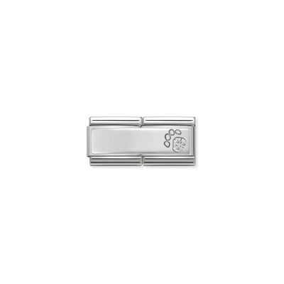 Charms Nomination Italy Composable Double en acier et argent, Patte