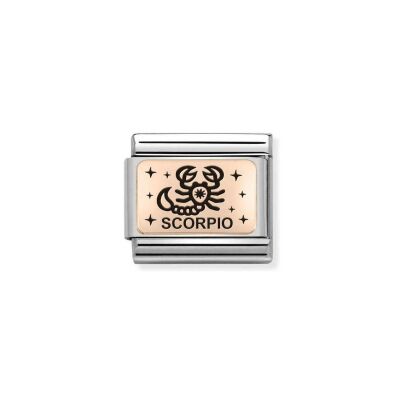 Charms Nomination Italy Composable Zodiaque en acier et or rose, Scorpion