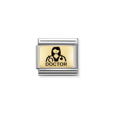 Charms Nomination Italy Composable Classic en acier et or jaune, Docteure