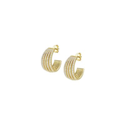 Boucles d'oreilles Nomination Italy Lovelight en argent doré et zircon