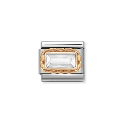 Charms Nomination Italy Composable Pierre en acier et or rose
