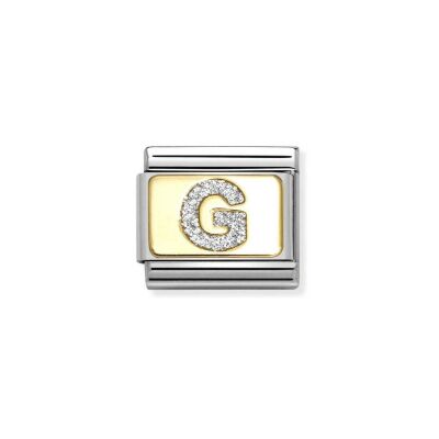 Charms Nomination Italy Composable Alphabet en acier, or jaune et émail, G