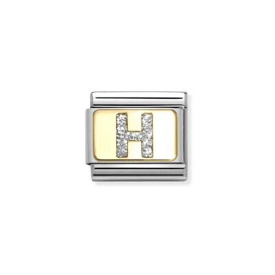 Charms Nomination Italy Composable Alphabet en acier, or jaune et émail, H