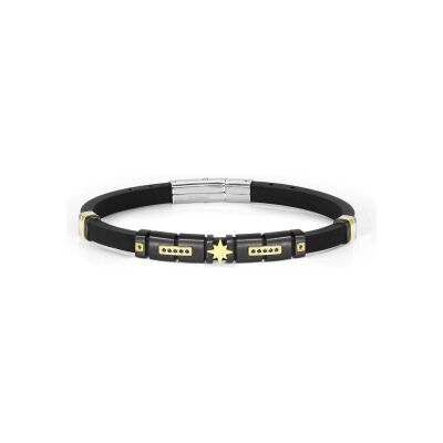 Bracelet Nomination Italy City en acier, caoutchouc et oxydes de zirconium, Rose des vents
