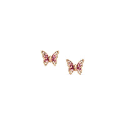 Boucles d'oreilles Nomination Italy Crysalis en argent et oxydes de zirconium, Papillon