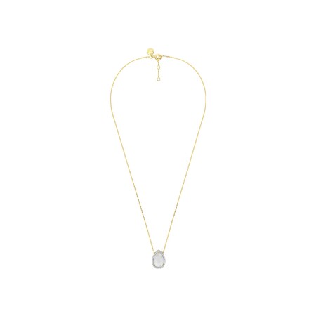 Collier Morganne Bello Alma en or jaune, nacre blanche et diamants