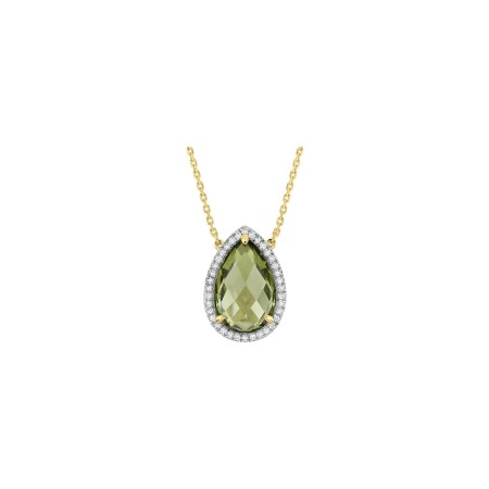 Collier Morganne Bello Alma en or jaune, quartz et diamants