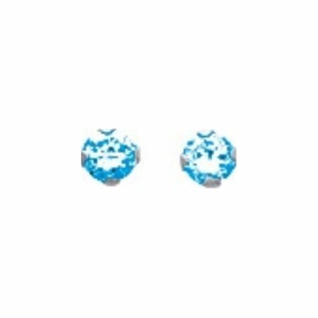 Boucles d'oreilles clou en or blanc et topaze