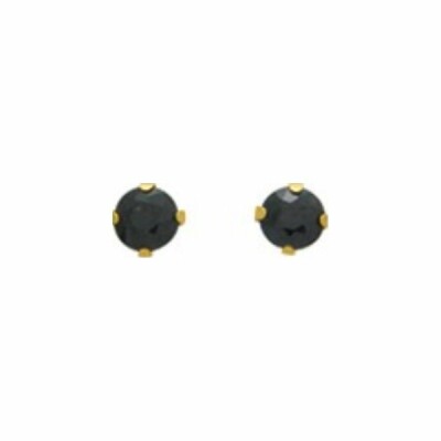 Boucles d'oreilles en or jaune et saphir, 3mm