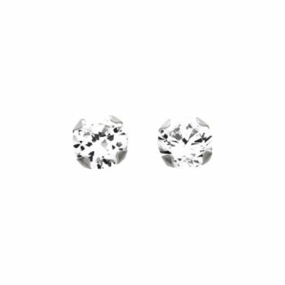 Boucles d'oreilles en or blanc et oxyde de zirconium