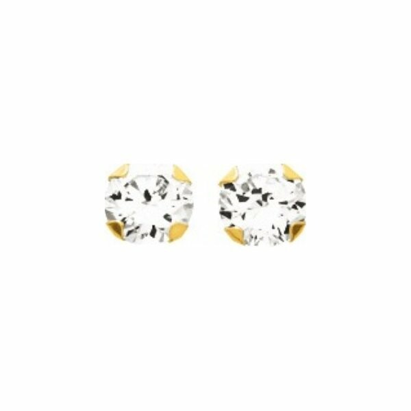 Boucles d'oreilles en or jaune et oxyde de zirconium