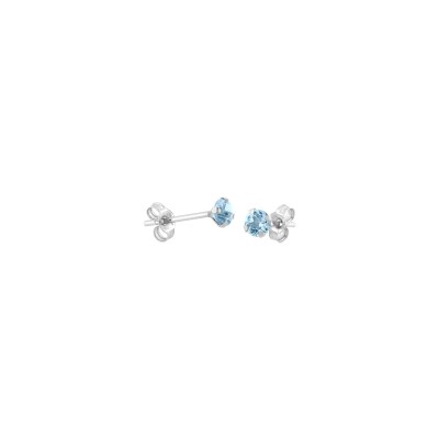 Boucles d'oreilles en or blanc et topaze