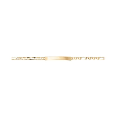 Gourmette maille marine alternée en vermeil, 14cm