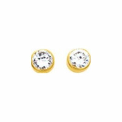 Boucles d'oreilles en or jaune et oxyde de zirconium