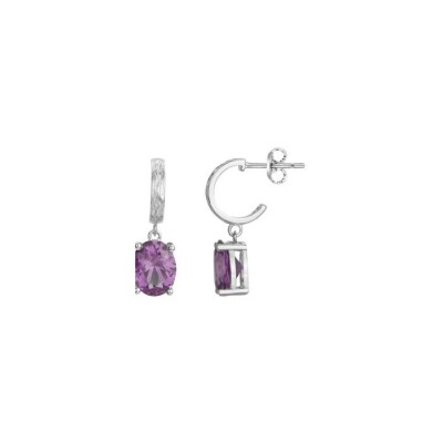 Boucles d'oreilles Griffe Rouge en argent