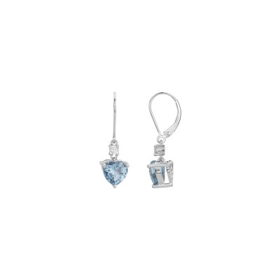 Boucles d'oreilles Griffe Rouge en argent, topaze synthétique et oxydes de zirconium
