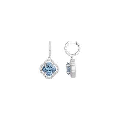 Boucles d'oreilles Griffe Rouge en argent, oxyde de zirconium et spinelle