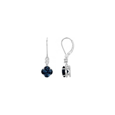 Boucles d'oreilles Griffe Rouge en argent et oxyde de zirconium