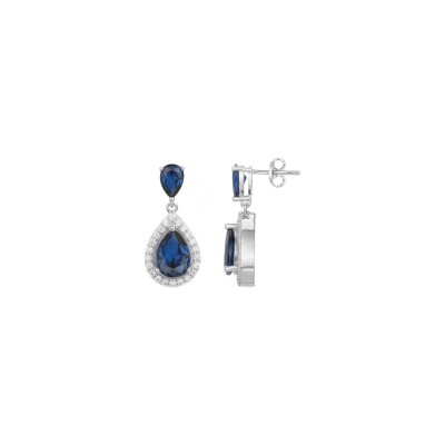 Boucles d'oreilles Griffe Rouge en argent et oxyde de zirconium