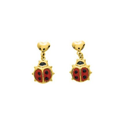 Boucles d'oreilles pendantes en or jaune