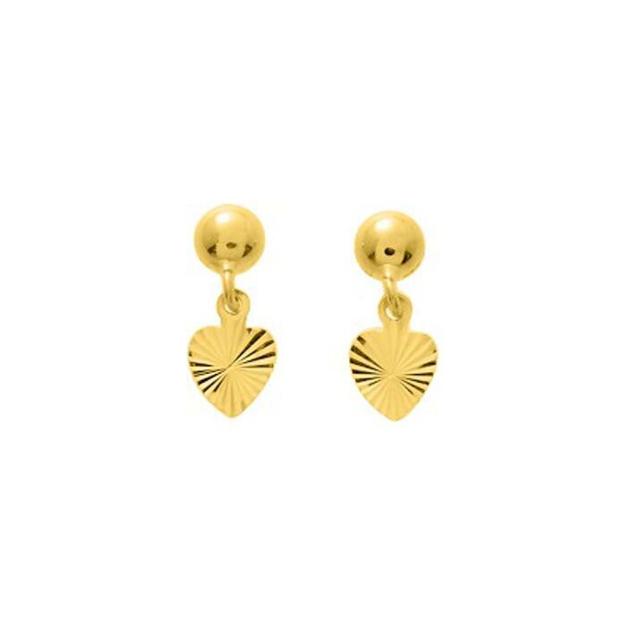 Boucles d'oreilles pendantes en or jaune