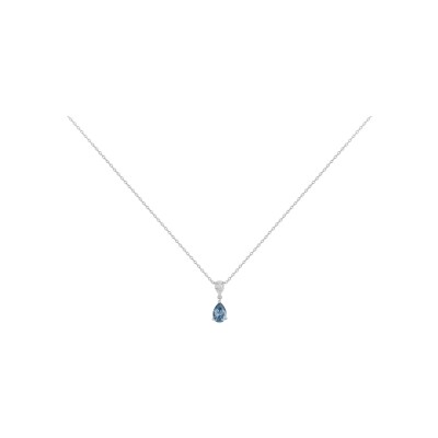 Collier Griffe Rouge en argent, topaze synthétique et oxydes de zirconium