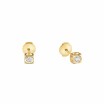 Boucles d'oreilles dinh van Le Cube Diamant en or jaune et diamants moyen modèle