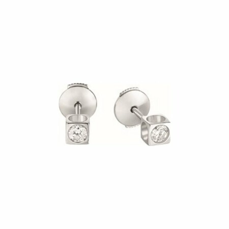 Boucles d'oreilles dinh van Le Cube Diamant moyen modèle en or blanc et diamants