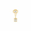 Mono boucle d'oreille dinh van Le Cube Diamant en or jaune et diamants