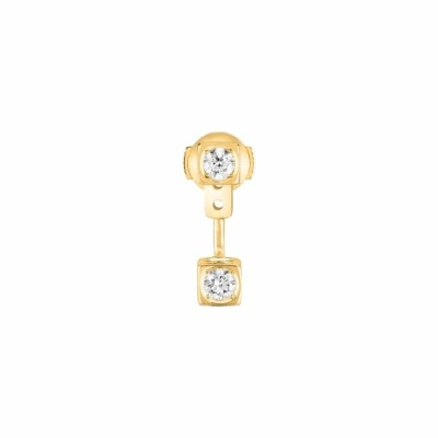 Mono boucle d'oreille dinh van Le Cube Diamant en or jaune et diamants