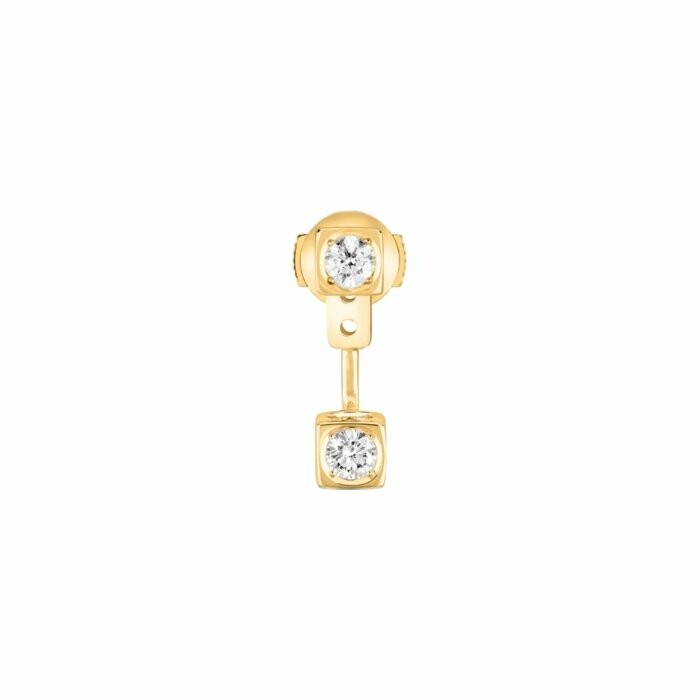 Mono boucle d'oreille dinh van Le Cube Diamant en or jaune et diamants