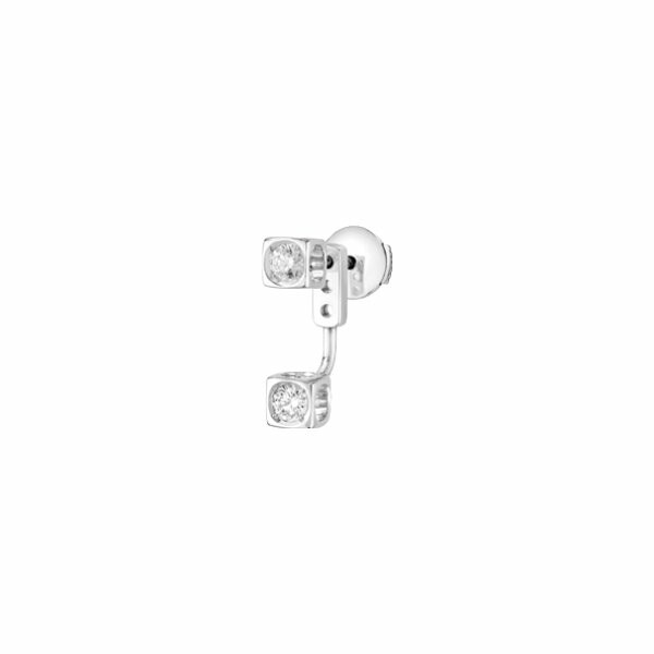 dinh van Le Cube Diamant single creole earring, white gold, diamonds