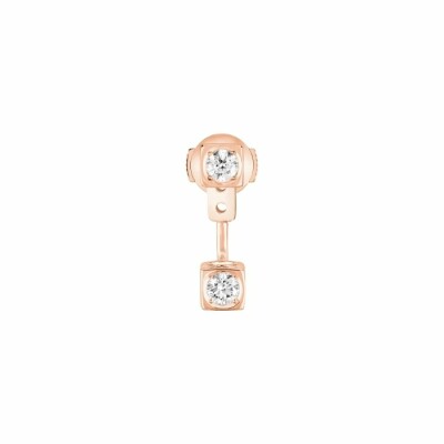 Mono boucle d'oreille dinh van Le Cube Diamant en or rose et diamant