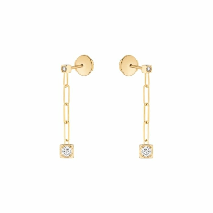 Boucles d'oreilles pendantes dinh van Le Cube Diamant en or jaune et diamants