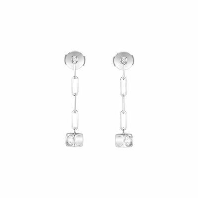 Boucles d'oreilles pendantes dinh van Le Cube Diamant en Or blanc et Diamant
