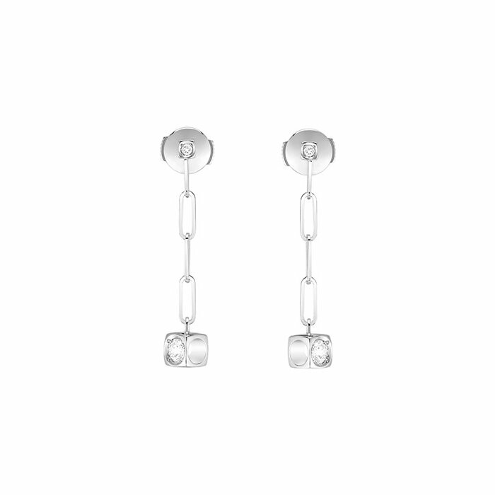 Boucles d'oreilles pendantes dinh van Le Cube Diamant en Or blanc et Diamant