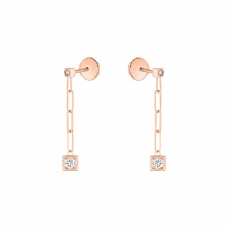 dinh van Le Cube Diamant drop earrings, rose gold, diamonds