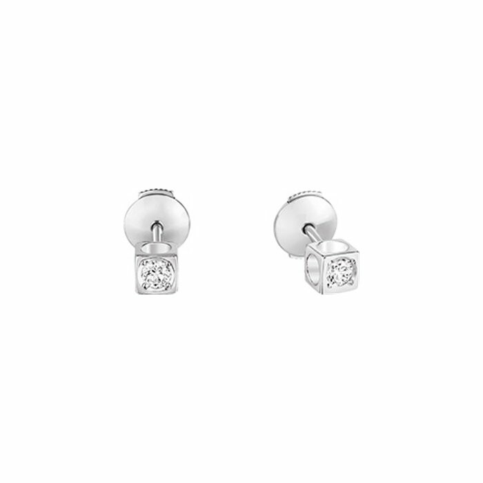 Boucles d'oreilles dinh van Le Cube Diamant petit modèle en Or blanc et Diamant