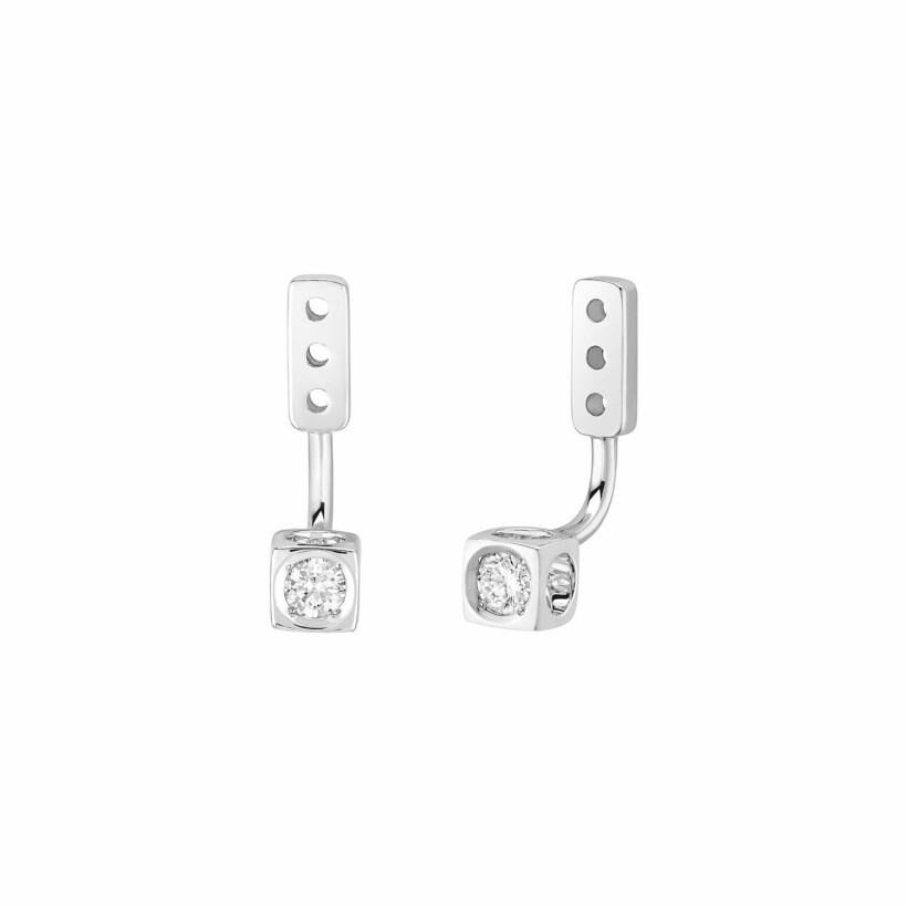 Dessous d'oreilles dinh van Le Cube Diamant petit modèle en Or blanc et Diamant